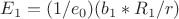 $E_1=(1/e_0)(b_1*R_1/r)$