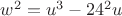 $w^2=u^3-24^2{u}$
