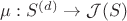 $\mu:S^{(d)}\to\mathcal{J}(S)$