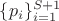 $\{p_i\}_{i=1}^{S+1}$