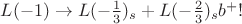 $L(-1) \to L(-\frac{1}{3})_s + L(-\frac{2}{3})_sb^+!$