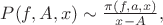 $P(f,A,x)\sim \frac {\pi(f,a,x)} {x-A},$