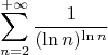 $$\sum\limits_{n=2}^{+\infty} \frac{1}{(\ln n)^{\ln n}}$$