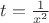 $t=\frac{1}{x^2}$