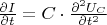 $\frac{\partial I}{\partial t}=C\cdot\frac{\partial^2 U_C}{\partial t^2}$