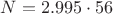 $N=2.995 \cdot {56}$
