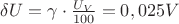 $\delta U=\gamma \cdot \frac{U_V}{100}=0,025 V$