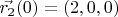 $\vec{r_2}(0) = (2,0,0)$