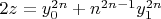 $2z=y_0^{2n}+n^{2n-1}y_1^{2n}$