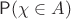 $\Prob(\chi\in A)$