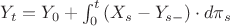 $Y_{t}=Y_{0}+\int_{0}^{t}{(X_{s}-Y_{s-}) \cdot d\pi_{s}}$