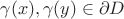 $\gamma(x),\gamma(y)\in \partial D$