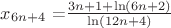 $ x_\[6n+4\ $=$ \frac{3n+1 + \ln (6n+2)}{\ln (12n+4)}$