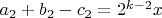 $a_2+b_2-c_2=2^{k-2}x$