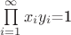 $\prod\limits_{i=1}^{\infty}x_iy_i$=1
