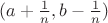 $(a+\frac{1}{n}, b-\frac{1}{n})$