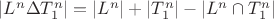 $\left\lvert L^{n} \Delta T_1^{n}\right\rvert= \left\lvert L^{n} \right\rvert+ \left\lvert T_1^{n} \right\rvert -\left\lvert L^{n} \cap T_1^{n} \right\rvert$