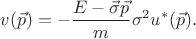 $$v(\vec{p})=-\frac{E-\vec{\sigma}\vec{p}}{m}\sigma^2u^*(\vec{p}).$$