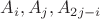 $A_i, A_j, A_{2j-i}$