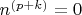$n^{(p + k)}  = 0$