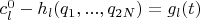 $c_l^0-h_l(q_1,...,q_{2N})=g_l(t)$