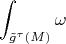 $$\int_{\tilde g^\tau(M)}\omega$$