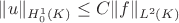 $\|u\|_{H_0^1(K)}\leq C\|f\|_{L^2(K)}$