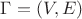 $\Gamma = (V, E)$ $\Gamma = (V, E)$