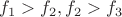 $f_1>f_2, f_2>f_3$