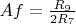 $Af=\frac {R_9} {2R_7}$