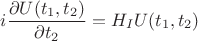 $$
i\frac{\partial U(t_1,t_2)}{\partial t_2}=H_IU(t_1,t_2)
$$