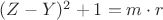 $(Z - Y)^2 + 1 = m\cdot r$