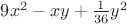 $9x^2-xy+\frac{1}{36}y^2$