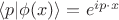 $\langle p | \phi (x)\rangle = e^{i p \cdot x}$