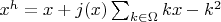 $x^h  = x+j(x)\sum \nolimits_{k \in \Omega} kx-k^2$