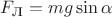 $F_{\text{Л}}=mg\sin \alpha$