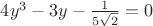 $4 y^3-3y-\frac{1}{5\sqrt 2}=0$