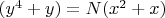 $(y^4+y)=N(x^2+x)$