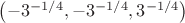 $\left(-3^{-1/4},-3^{-1/4},3^{-1/4}\right)$
