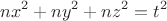 $$nx^2+ny^2+nz^2=t^2$$