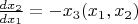 $\frac{dx_2}{dx_1}=-x_3(x_1,x_2)$