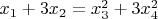 $x_1+3x_2=x_3^2+3x_4^2$