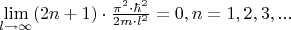 $\lim\limits_{l\to \infty}(2n+1)\cdot \frac{\pi^2 \cdot \hbar^2}{2m\cdot l^2}=0, n=1,2,3,...$
