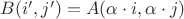 $B(i',j')=A(\alpha\cdot i,\alpha\cdot j)$