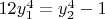 $12y_1^4=y_2^4-1$