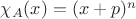 $\chi_A(x)=(x+p)^{n}$