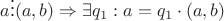 $a \vdots (a, b) \Rightarrow \exists q_1: a = q_1 \cdot (a, b)$ $a \vdots (a, b) \Rightarrow \exists q_1: a = q_1 \cdot (a, b)$