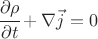 $ \cfrac{\partial \rho}{\partial t} + \nabla \vec j=0 $