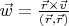 $\vec{w}=\frac{\vec{r} \times \vec{v}}{(\vec{r}, \vec{r})}$