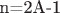 n=2A-1$